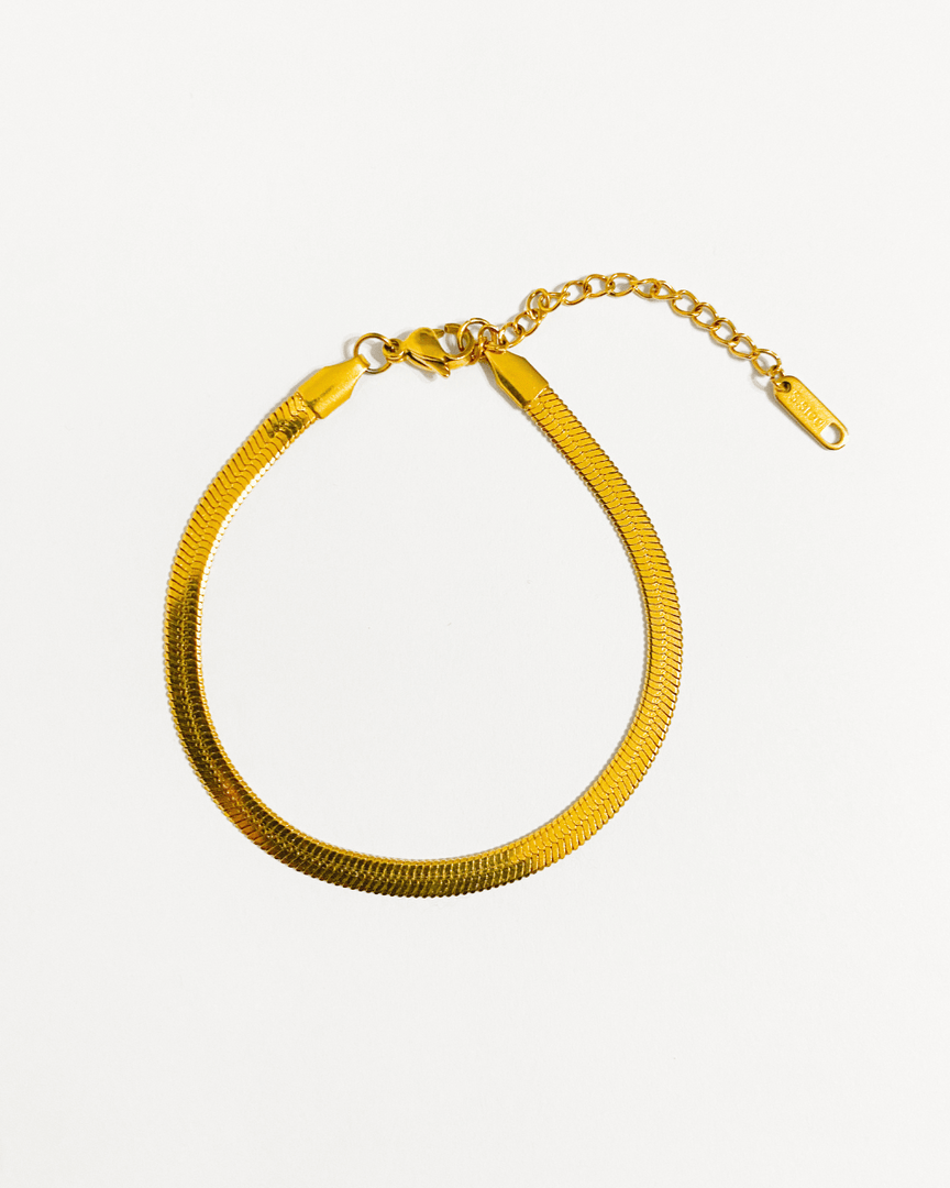Bracelet serpentin plaqué or