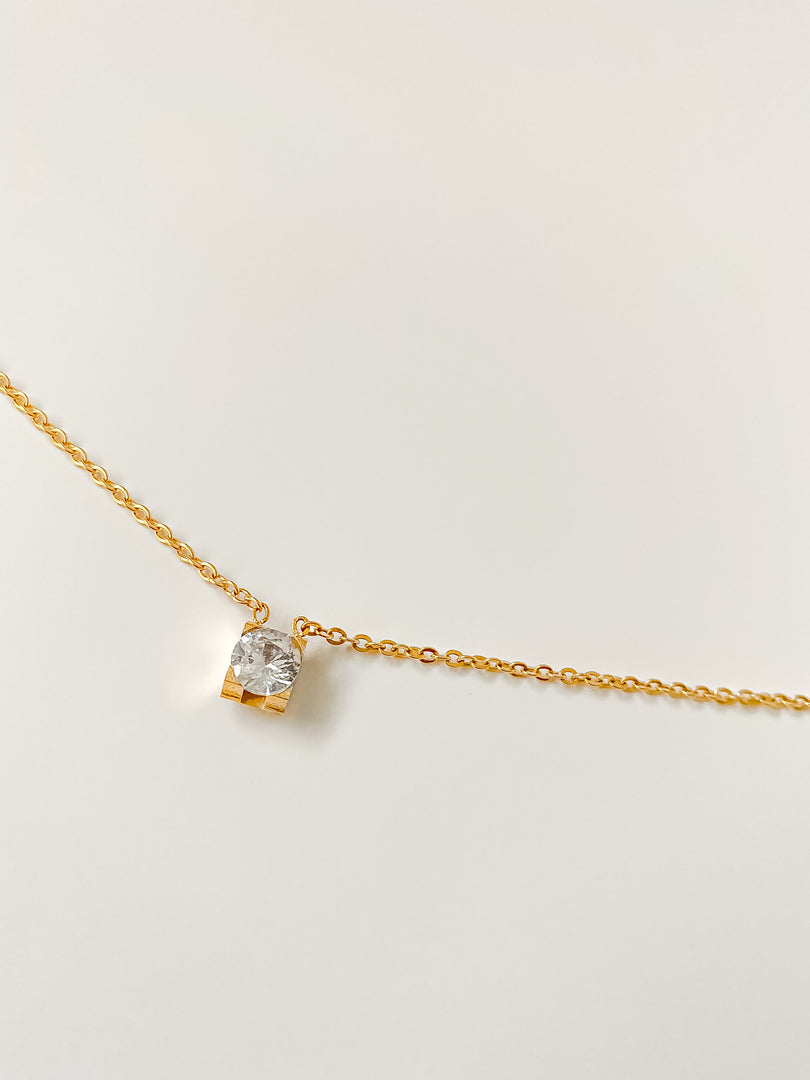 Collier saphir diamant plaqué or